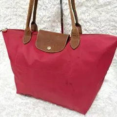 ロンシャン ルプリアージュ A4可 肩掛けトートバッグ ハンド 赤 軽量 レッド