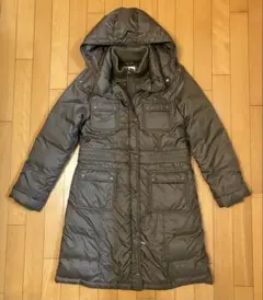 美品　ラコステ フード付　ダウンコート　カーキ　40