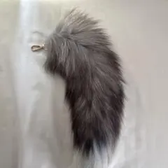 グレー ファー キーホルダー