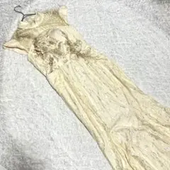 （M相当）豪華刺繍レースロングドレス アイボリー キャバドレス