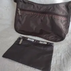 【未使用】LeSportsac ショルダーバッグ、ポーチ焦げ茶