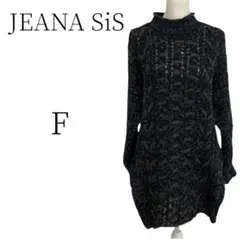 JEANA SiS ジーナシス ブラック ニット・セーター Fのサムネイル