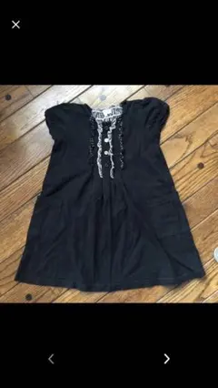 used110黒チェックワンピース　ブラック