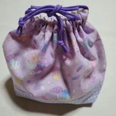 シェル柄(パープル)のお弁当袋