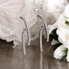 痛くなりにくい！大人上品クリップイヤリング華奢×高見えデザイン韓国風　結婚式