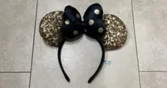 ミニーマウス耳カチューシャ 黒と金