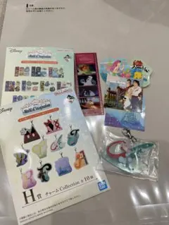 ディズニー 一番くじ G賞　H賞 ステッカー　チャームコレクション アリエル