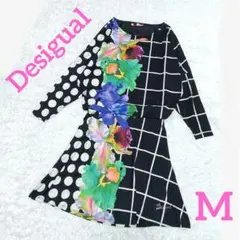 美品　デシグアル　フラワードットチェックワンピース　ウィニー・ハーロウコラボ