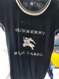 BURBERRY BLUE LABEL 半袖ニット ブラック