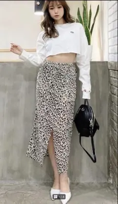 GYDA♡LEOPARD DEEPスリットスカートライクショートパンツ