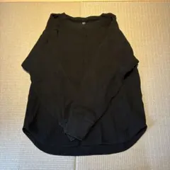 【UNIQLO】ワッフルオーバーサイズクルーネックT 黒　Mサイズ