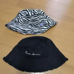 バケハセットラブトキレピピアルマリオゼブラ柄黒2点帽子