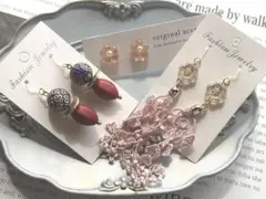 □ 樹脂ピアス3点セット まとめ売りS_No.059 □