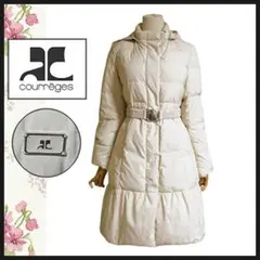 【クレージュ/courreges】ロングダウンコート　ベージュ40 防寒きれいめ