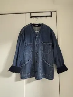 ニコアンド　デニムジャケット ボタン留め コーデュロイ袖