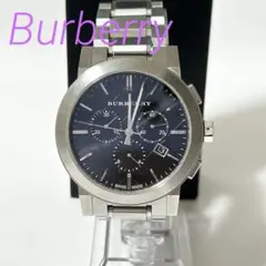 美品 Burberrys 腕時計 クォーツ シルバー×ネイビー 新品電池 稼働品 BURBERRY - スイス製【電池新品】BURBERRY 馬上の騎士 コンビ メンズ