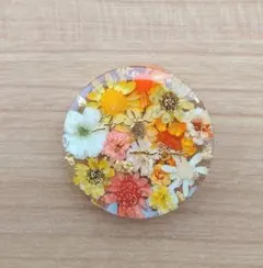 fu-1 ハンドメイド レジン ヘアゴム ブローチ ポニーフック