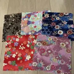 ちりめん生地 5枚セット 花柄