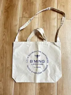 【B:MING by BEAMS】キャンバストートバッグ アイボリー