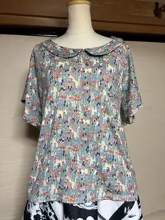 marble SUD 日本製綿100%半袖 ブラウス 花柄 丸襟のサムネイル