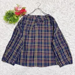 美品✨EMMELREFINESユナイテッドアローズ チェックブラウス バルーン袖 
