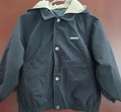 プティマイン　110サイズ　ブラックジャケット ベージュフード取り外し可　美品