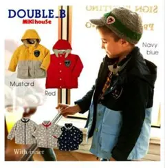 【新品未使用タグ付き】DOUBLE.B コート 130cm マスタード/グレー