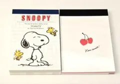 スヌーピー さくらんぼ ミニメモ帳