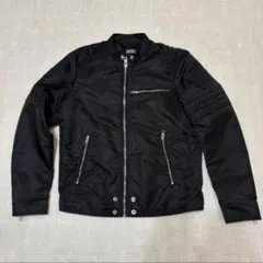 DIESEL ブラック シングルライダースジャケット　池田エライザ着用 DIESEL ナイロンライダースジャケット 池田エライザ着用 地面師たち