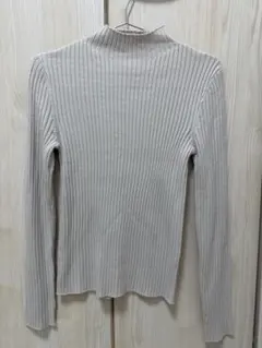 GUリブ編みハイネックセーター S ベージュ