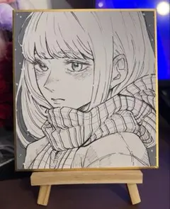 オリジナル　アナログイラスト　色紙