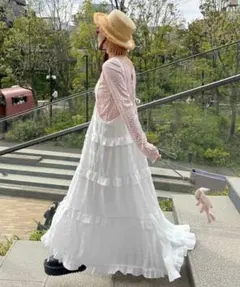 Alley by w closet フリルティアードキャミワンピース ホワイトのサムネイル