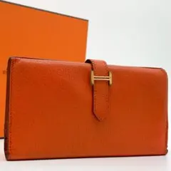 【2009年】エルメス べアン クラシック シェーブル オレンジ レザー 長財布のサムネイル