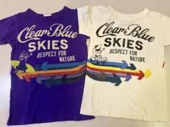 110㎝　JUNK STORE グラフィックTシャツ 紫と白 2枚セット