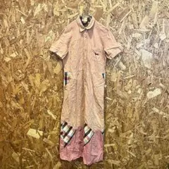 seraph blanc ロングワンピース フレア シャツ 綿100% ピンク