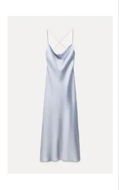 ZARAザラ サテンワンピース 水色 新品未使用