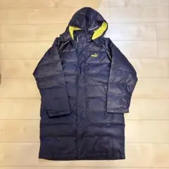 【セット売り可能】PUMA フード付きベンチコート ネイビー/イエロー
