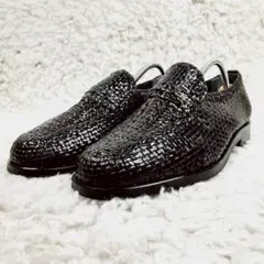 美品 25.5㎝◎Cervo ドレスシューズ 黒 編み込み マッケイ製法 日本製