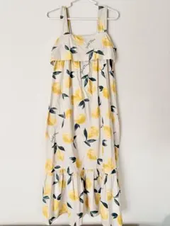 ジェラートピケ レモン柄のキャミワンピース
