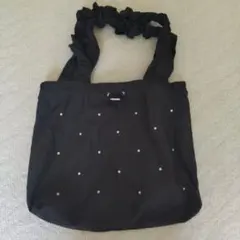 LOWRYS FARM ビジュ付きブラックトートバッグ