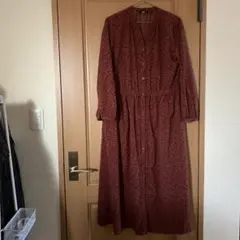 UNIQLO 花柄 ロングシャツワンピース M