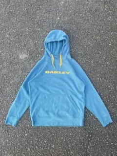 00s OAKLEY パーカー 青 好配色 英文字 y2k archive