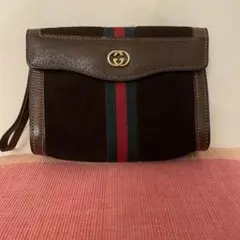 Gucci オールドグッチクラッチバッグ ブラウン ストライプ
