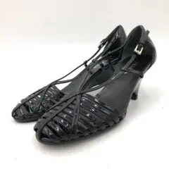 PRADA プラダ サンダル ミュール 23.5cm 37 ブラック エナメル