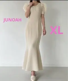 【 美品⠀】JUNOAH ジュノア ロングワンピース ワンピース XL アイボリ