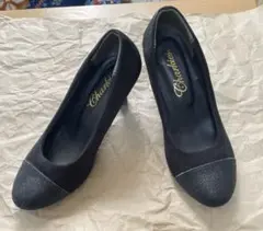 Charkies ブラック スエード パンプス