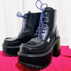 【美品】YOSUKE 厚底レザー ハイカットブーツ サイドファスナー【5】