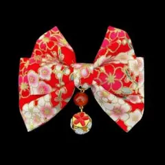 卒袴 髪飾り リボン つまみ細工 赤 ピン 着物 和服 卒業式 卒園式 匿名5