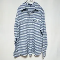 CHAPS チャップス デニムシャツ XL ストライプ柄 長袖 プルオーバーのサムネイル
