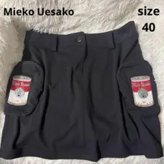 美品　Mieko Uesako ゴルフスカート ブラック　40のサムネイル